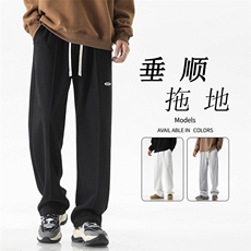 美式抽绳阔腿裤百搭时尚新款宽松休闲运动卫裤-X1683特批39，男装休闲裤，星座718