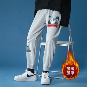 ！秋冬百搭加绒加厚潮流休闲运动裤港风卫裤WK333P35加绒P45图片