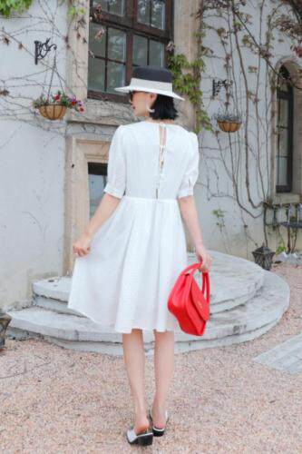 定制压邹面料连衣裙，女装连衣裙，艾梵煕尔