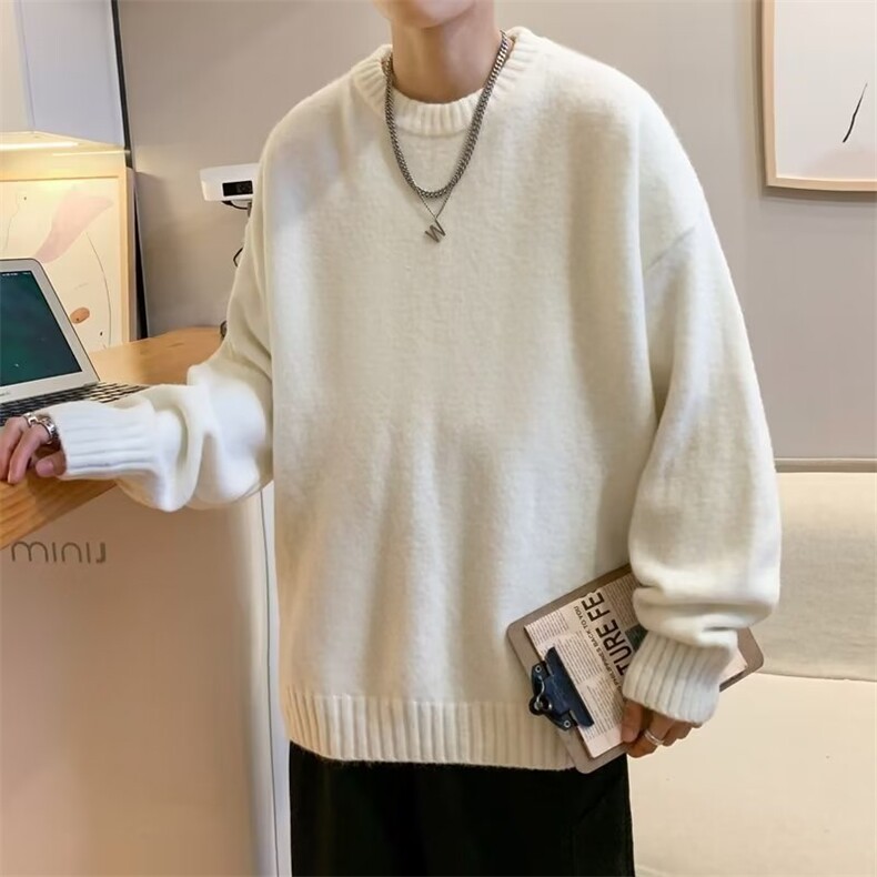 秋冬季新款软糯毛衣男2022针织衫ins潮宽松内搭线衣 M877-P37图片