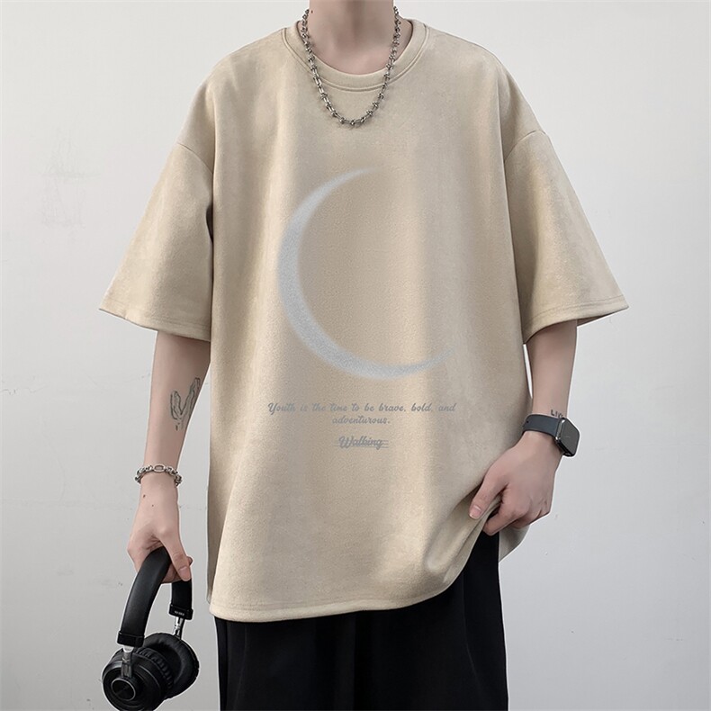 麂皮绒短袖t恤男大码半袖男大皂风JD82349-P25,男装T恤,电商A040