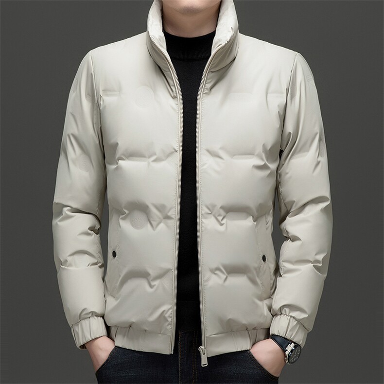 秋冬季新款羽绒服男士白鸭绒加绒潮服休闲立领潮流韩版保暖外套,男装羽绒服,钱塘6003（原4033）