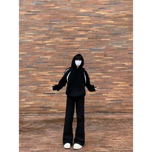 2025秋季美式复古解构拼色卫衣宽松百搭休闲上衣卫衣WTK61