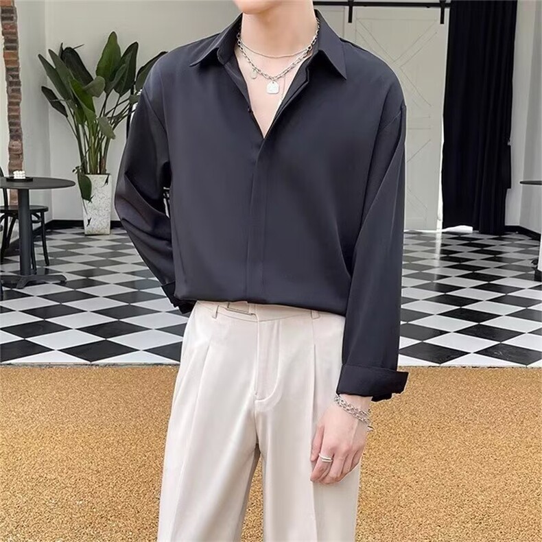 1506/QC080/P31秋季轻熟风简约男士百搭免烫内搭衬衣休闲打底衫,男装T恤,星座1506
