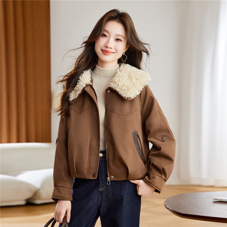 现货！2025冬季新款加绒加厚棉衣外套女，女装棉衣/棉服，慕咨