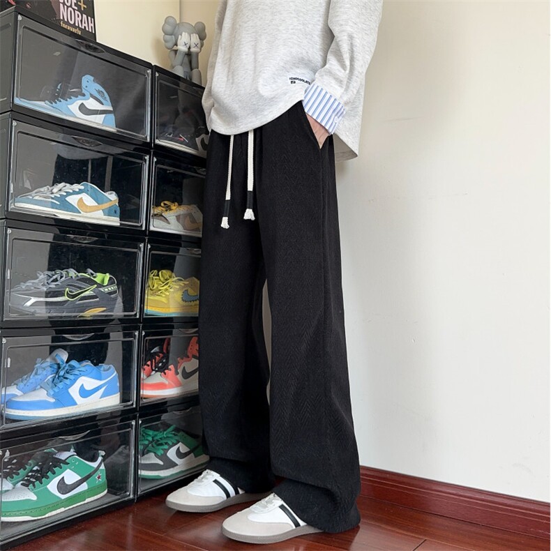 春季肌理感解构休闲裤垂感美式直筒裤卫裤男女K2590*P35控68，男装休闲裤，星座227-1