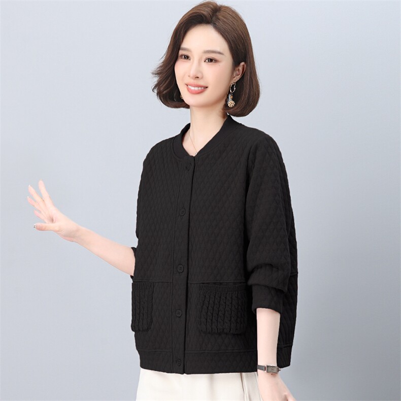 棒球服外套女2026新款春秋短款拉链式开衫小个子中年妈妈春装上衣,女装短外套,独衣靓