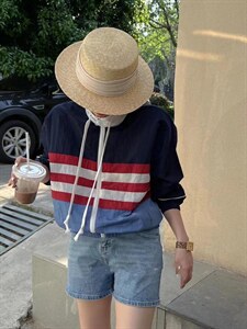 夏季新品欧洲站洋气撞色立领防晒衣图片