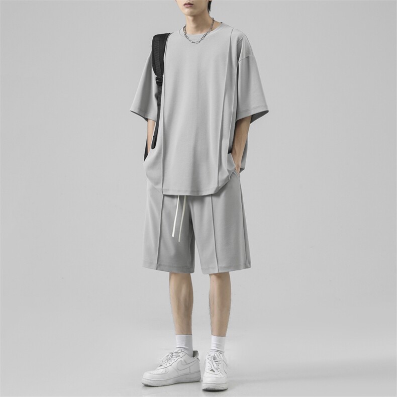 夏季冰丝休闲套装清爽舒适透气冰氧速干型一套TZ50特批65,男装休闲套装,星座718