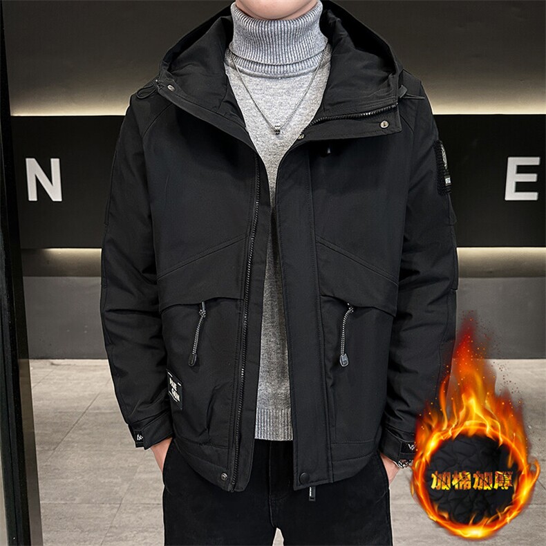 秋冬季二棉夹棉外套新款男士帅气连帽夹克潮流时尚男秋装棉衣,男装夹克,星座715-3