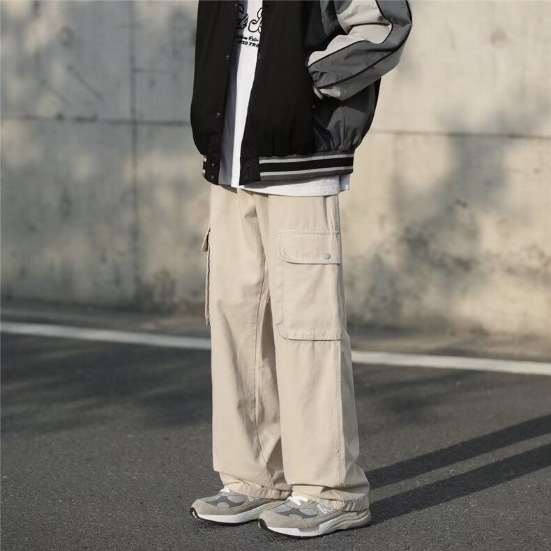 日系工装裤男春秋新款潮牌宽松阔腿休闲裤 XDK09 P45图片