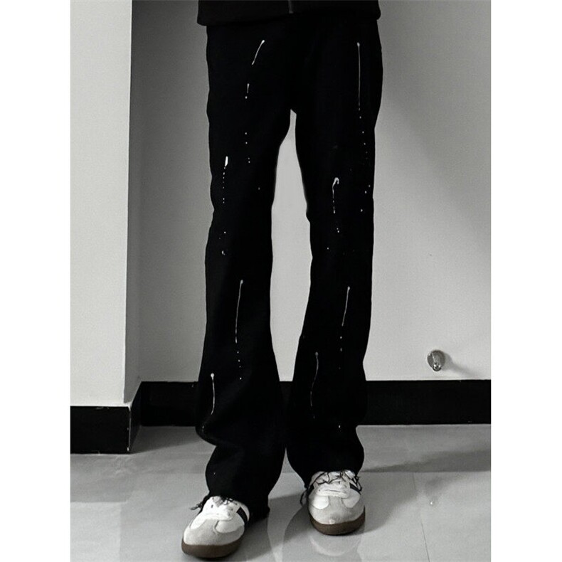 高街美式复古漆点泼墨牛仔裤嘻哈痞帅310A-4-NZ03JG,男装牛仔裤,星座310A-4
