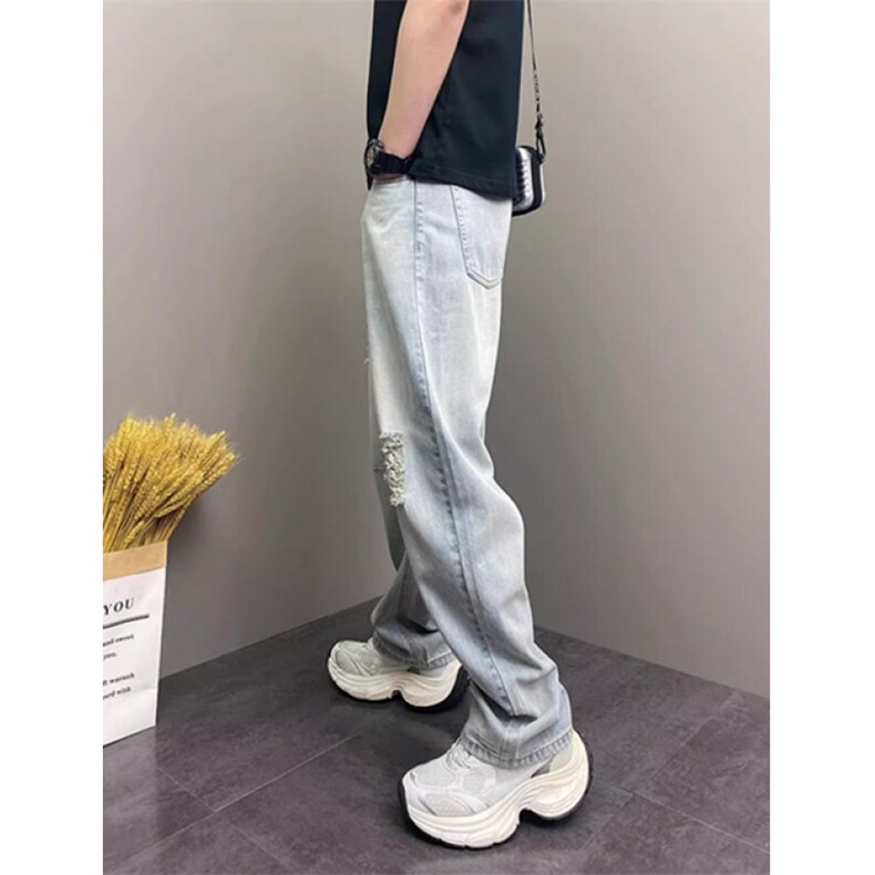 夏季薄款潮流韩版蓝色水洗做旧宽松哈伦青年男士牛仔裤NT1217,男装牛仔裤,星座1116A（原606A-3）