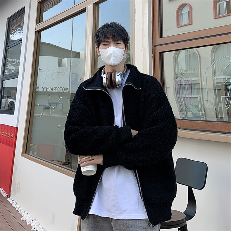 秋冬季立领拉链宽松外套新品简约设计慵懒风外套,男装针织衫/毛衣,星座410-6（原星座1304-1）