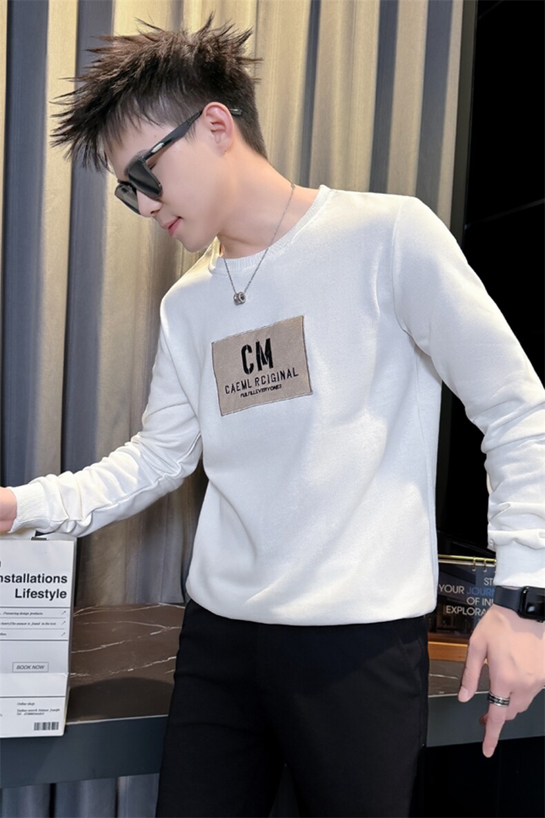 加绒卫衣男士秋冬新款上衣套头衫保暖运动服5060RP48加绒5878,男装棉衣,电商C208