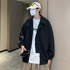 春秋日系宽松休闲百搭棒球服复古立领工装夹克外套男W5294-P47，男装夹克，星座512-2