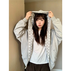 连帽开衫卫衣男女2025新款秋冬复古宽松休闲运动拉链外套WYX05，女装短外套，星座516A
