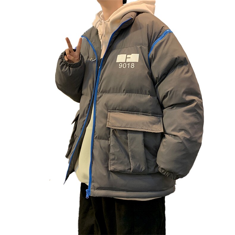 男棉衣拼接设计感冬季潮流工装口袋保暖棉服Z21AW112-P165限198,男装棉衣,电商A089-1