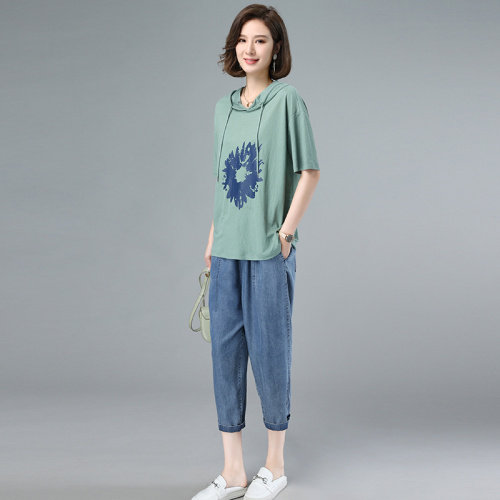 2023夏季新款简约时尚气质宽松休闲舒适两件套，女装套装/套裙，独衣靓
