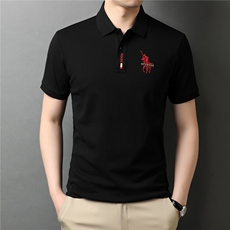 短袖T恤男2024夏季新款商务休闲刺绣翻领中年Polo衫男，男装Polo衫，电商B212（原钱塘6029）