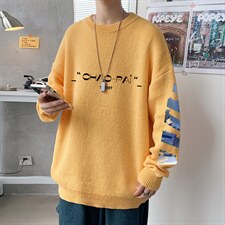 ！2023秋冬新款男士圆领毛衣百搭加厚潮流针织衫外套M813P50，男装针织衫/毛衣，电商B220