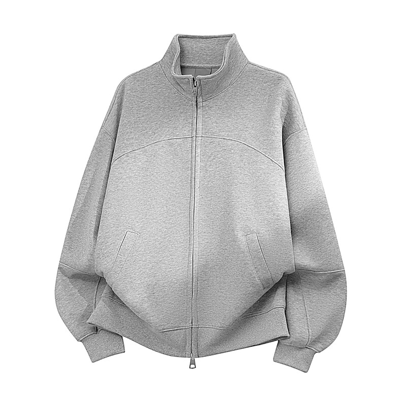 重磅boxy短款全棉450克开衫双拉链卫衣短宽立领外套男RH5321-P55，女装短外套，星座610B-1