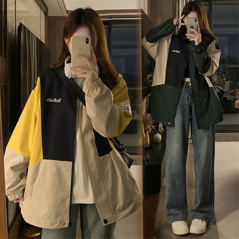 户外登山服冲锋衣夹克潮牌秋季新款情侣运动学院风外套C351-85图片