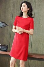 小个子真丝连衣裙女短袖2025春奢华大牌高端重磅杭州桑蚕丝中长裙，女装连衣裙，阿舍尔精品