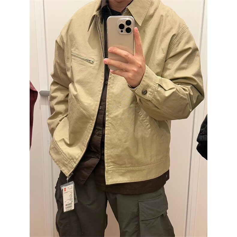 高品U家巴恩风底特律夹克外套休闲茄克牛仔外套男女A1279-P105,男装工装外套,星座1505