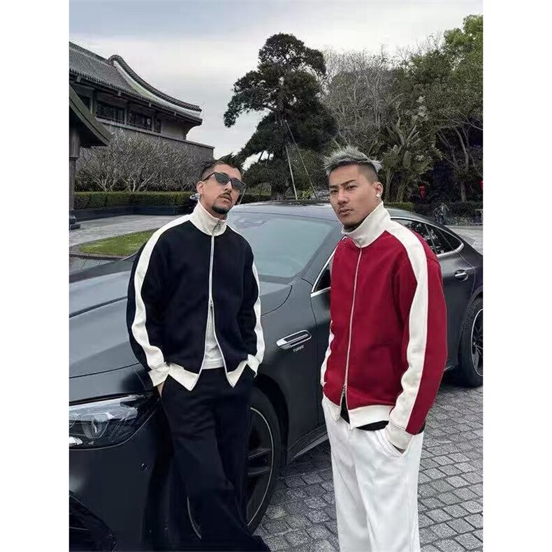 主推款!400克重磅流行美式撞色百搭开衫卫衣KS55077特p62控98,男装卫衣,四季星座610B
