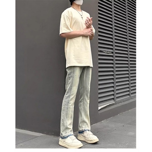 美式男复古牛仔裤痞帅炸街窄版显瘦裤子渐变小个子Z8817 P44图片