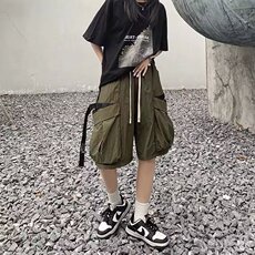 2023港风文艺做旧短裤男春夏宽松潮流五分裤，男装休闲裤，星座716-3