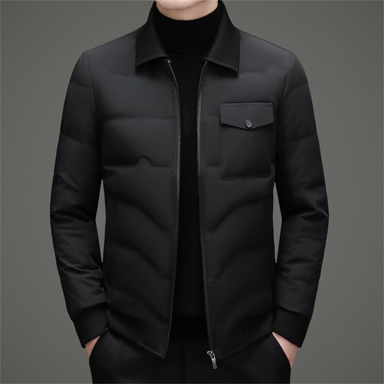 2025冬季脱卸领50绒子白鸭绒羽绒服外套中年男装加厚羽绒服夹克,男装夹克,钱塘723