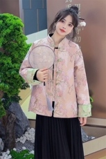 水衣源2607A款新中式提花刺绣短款轻薄羽绒服女，女装羽绒服，水衣源
