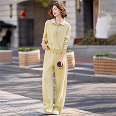 2026年新款早春高级运动感休闲卫衣卫裤老钱百搭白色女两件套套装，女装卫衣/绒衫，梦懿尔