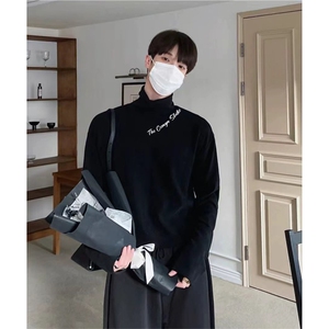 抖音得物品质260克精梳德绒保暖长袖T恤印花半高领打底衫ADR0101图片