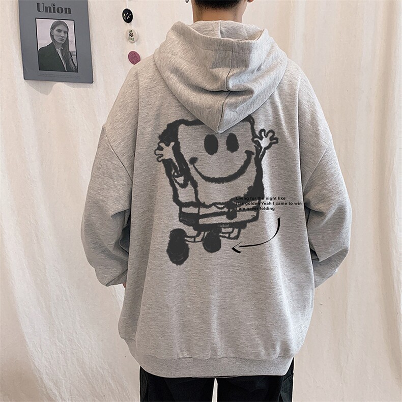 KS21245-P38 海绵宝宝连帽开衫卫衣男运动外套大码班服图片