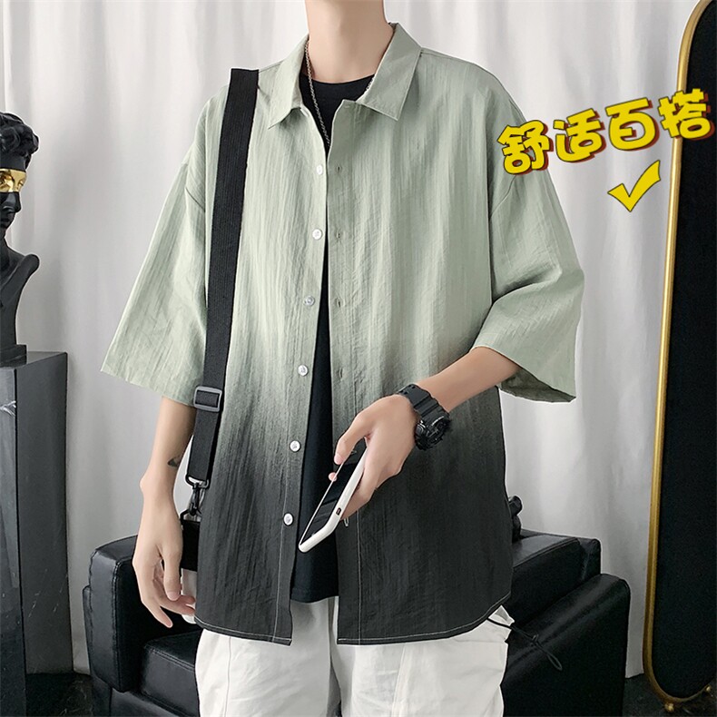 新款渐变色翻领衬衫青少年百搭款CS3301-P40图片