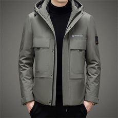 BAMJ-9615钱塘2020-2中年男士冬季厚款有帽百搭时尚羽绒服P175，男装羽绒服，钱塘207-2