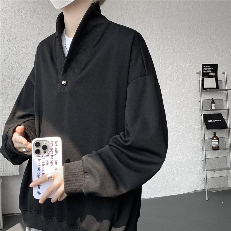 韩系学院风设计cleanfit卫衣简约纯色休闲打底常规P49加绒P59,男装T恤,电商B319