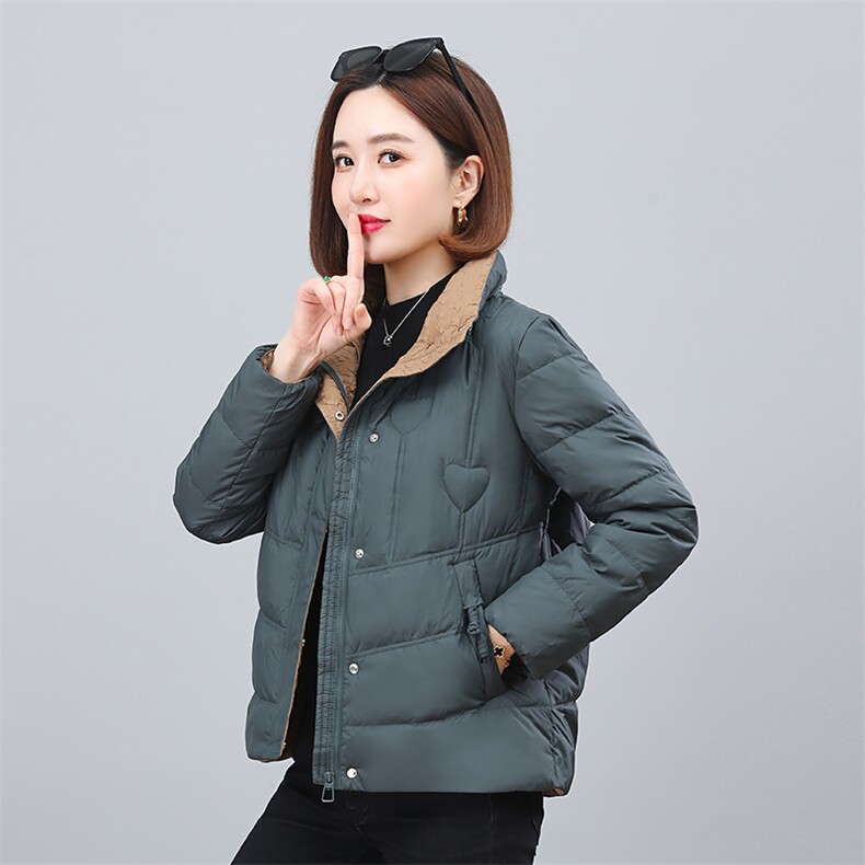 2023年冬季气质立领撞色小羽绒面包服,女装羽绒服,依恋蒂丝