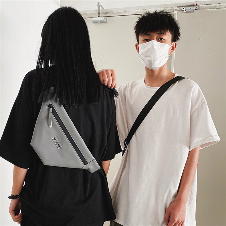夏季个性港风潮牌运动腰包斜挎包新款纯色pu防水胸包,女包单肩包,星座510A-2
