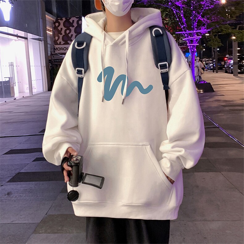 CM052P60加绒65纯棉卫衣秋冬新款连帽美式宽松情侣帽衫港风外套潮,女装短外套,星座304A
