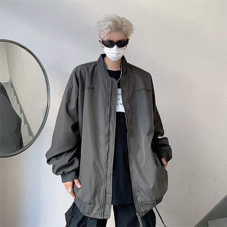 新品时尚绣花夹克高级感潮流宽松百搭夹克外套JK0158-P65图片