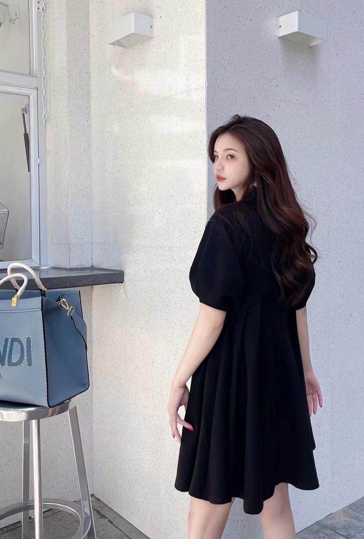 泡泡袖连衣裙，女装连衣裙，LL+