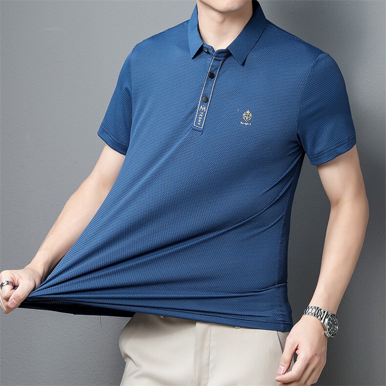 休闲商务POLO衫男士T恤2022半袖T恤凉感上衣ZL1231-P55，男装Polo衫，星座1105-3