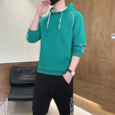 秋冬新款时尚套装运动圆领潮牌弹力卫衣卫裤大码宽松套装外套外贸，男装休闲套装，星座301D-5(原星座1415）