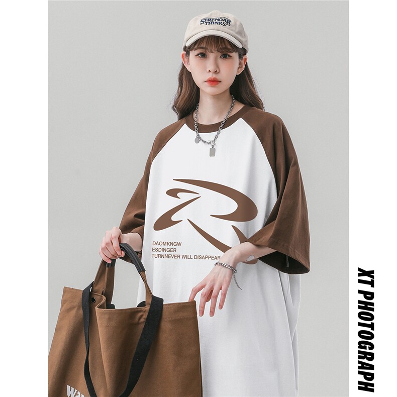中性风23新款夏季时尚百搭圆领宽松美式短袖T恤DT456P40控58,男装T恤,A247A