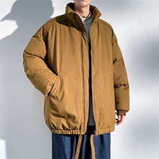 现货冬季美式休闲加厚雪山外套夹克立领纯色三防户外工装棉服，男装夹克，电商A486