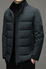 中年爸爸冬装加厚脱卸水貂毛领羽绒服男外套上衣YYYR039806-P325图片